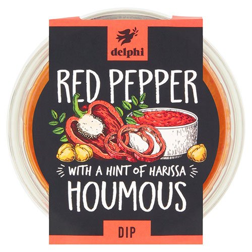 Delphi Red Papper With Hint Of Harissa Houmous Dip - 150g