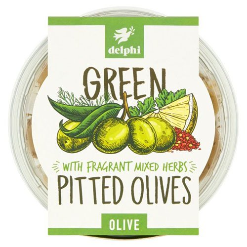 Delphi Green With Fragrant Mixed Herbs Pitted Olives - 160g