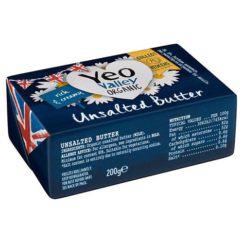 Yeo Valley Organic Unsalted Butter - 200g